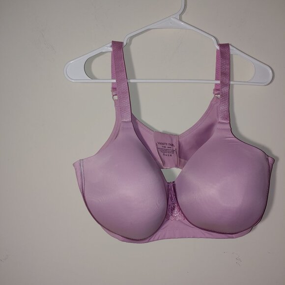Vanity Fair Full Figure Beauty Back Smoother Wireless Bra Size 42DD Lavender - Picture 1 of 6